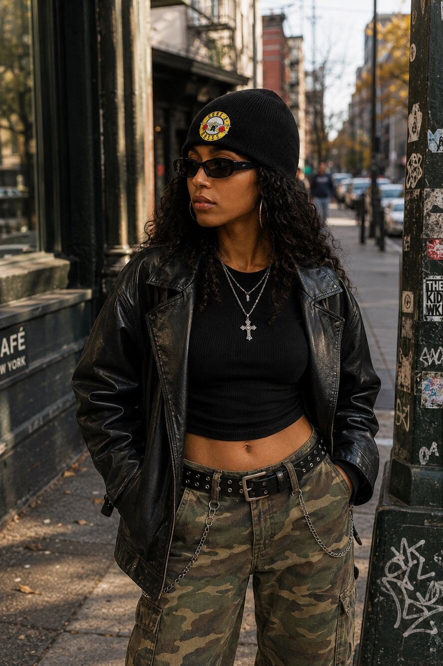 Guns N’ Roses Black Knit Beanie Embroidered Logo Rock Band Hat